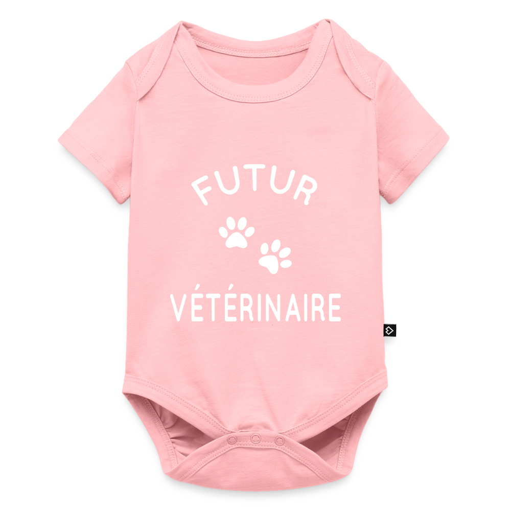Body Bébé bio manches courtes - Futur vétérinaire - rose