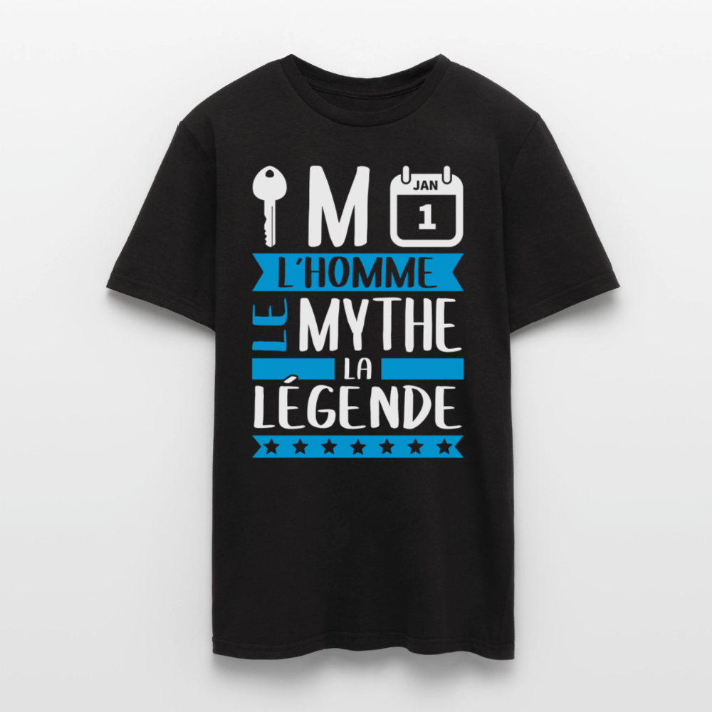 T-shirt homme Clément rébus – L’homme, le mythe, la légende - noir