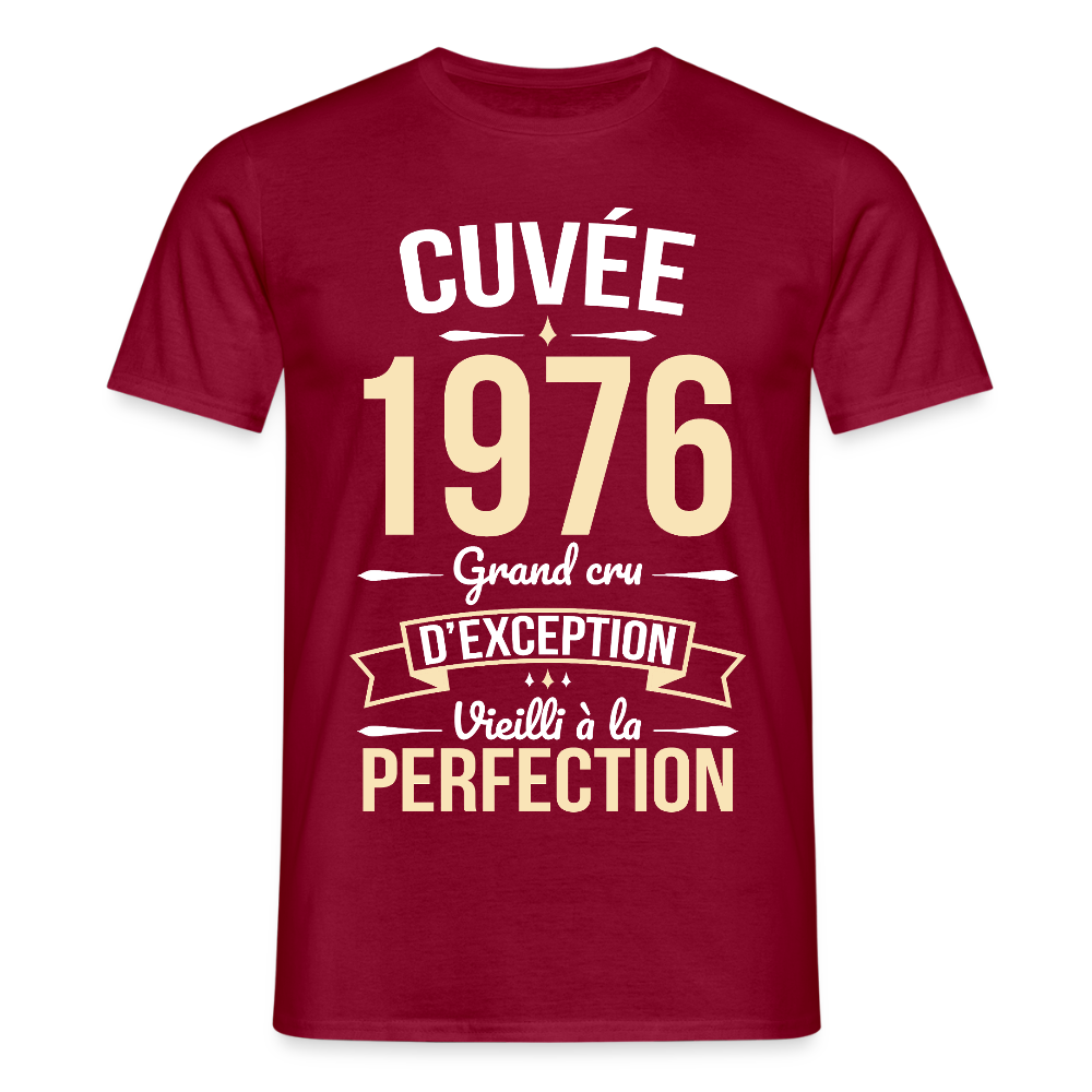 T-shirt anniversaire homme 50 ans – Cuvée 1976, Grand cru d’exception - rouge brique