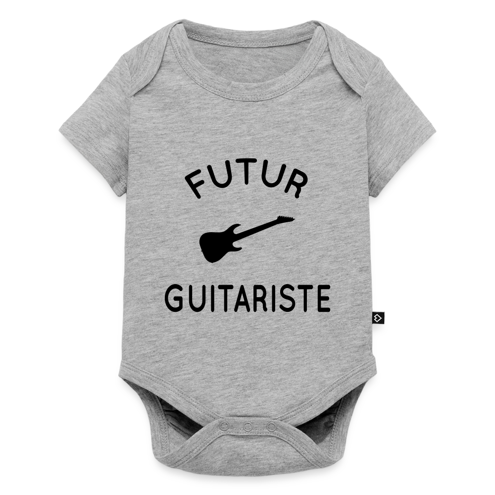 Body Bébé bio manches courtes - Futur guitariste - gris chiné