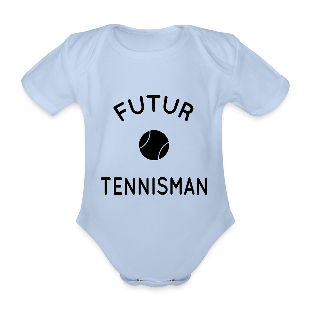 Body Bébé bio manches courtes - Futur tennisman - ciel