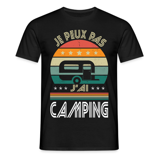 T-shirt Homme - Je peux pas j'ai Camping - noir