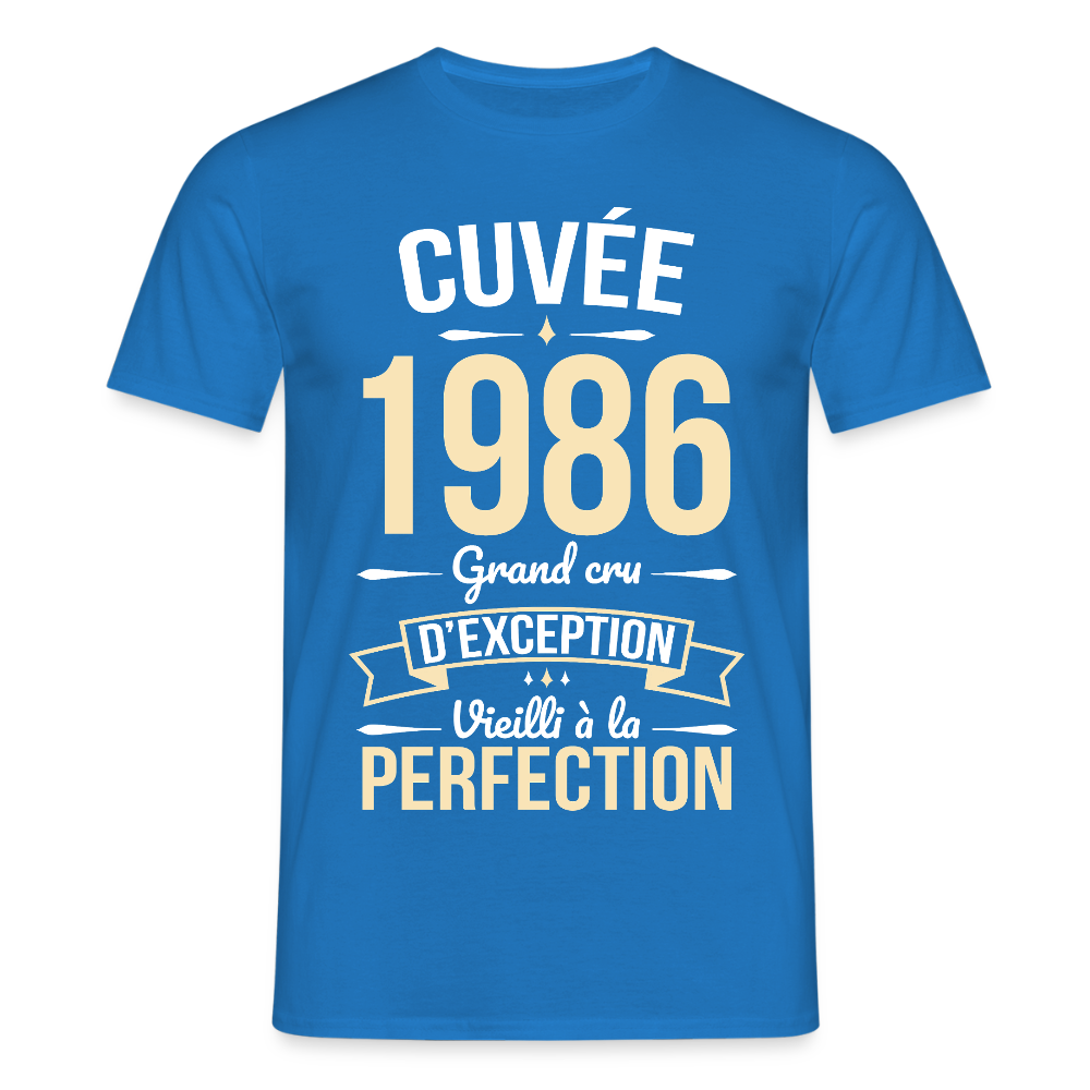 T-shirt anniversaire homme 40 ans – Cuvée 1986, Grand cru d’exception - bleu royal