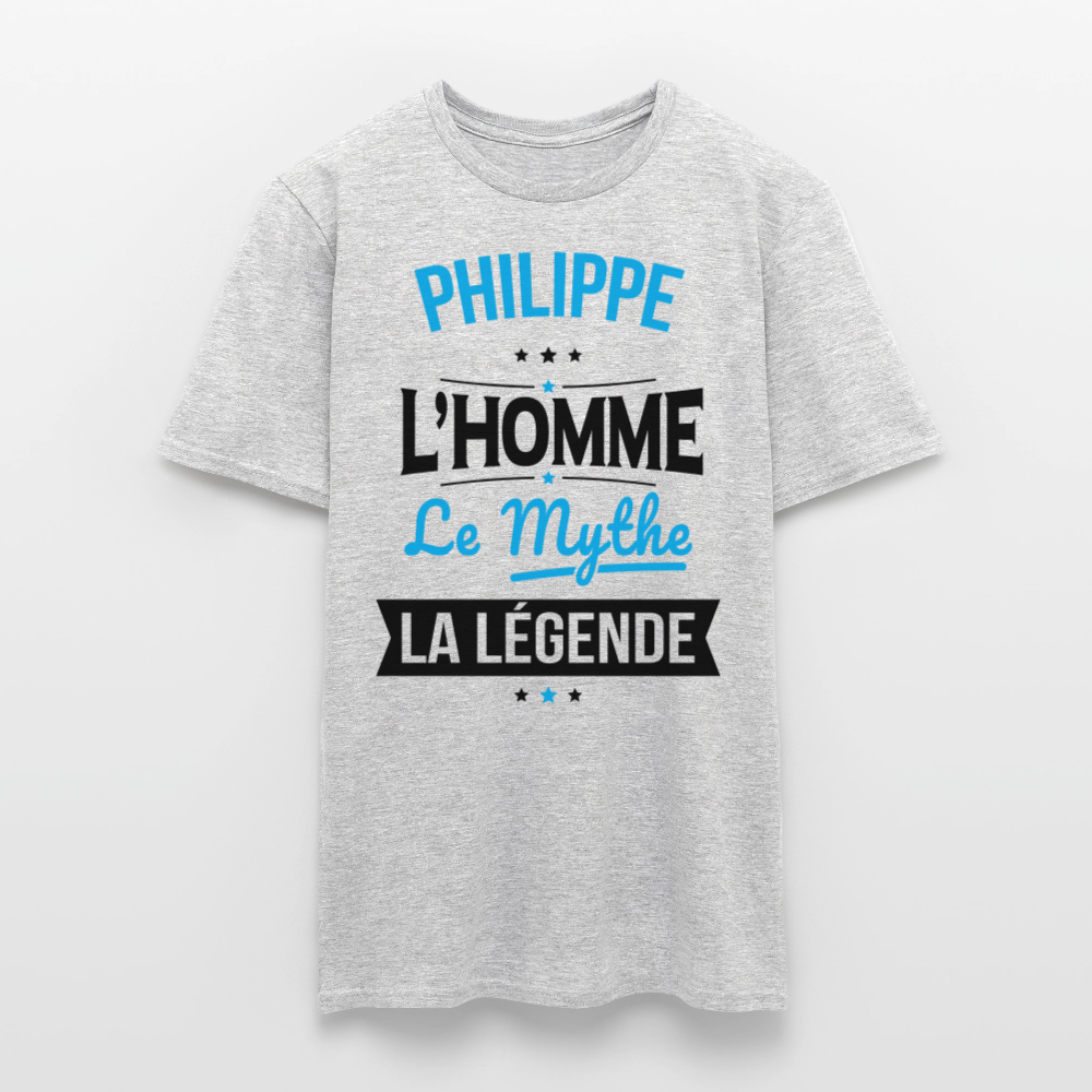 T-shirt Homme - Philippe - l'Homme - le Mythe - la Légende - gris chiné
