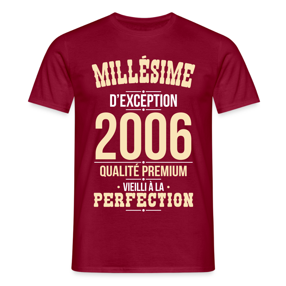 T-shirt Homme 20 Ans 2006 – Millésime d’Exception - rouge brique