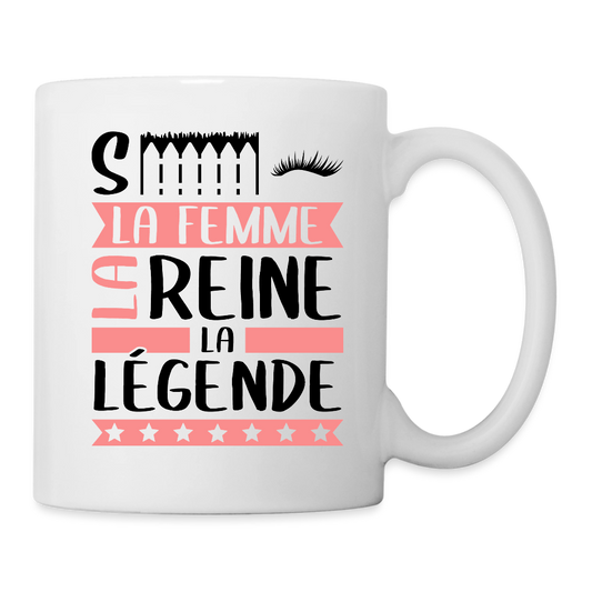 Mug blanc Cécile rébus – La femme, la reine, la légende - blanc