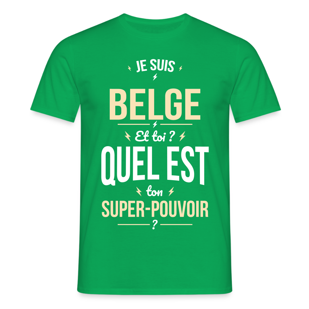 T-shirt Homme - Je suis Belge - Super-pouvoir - vert