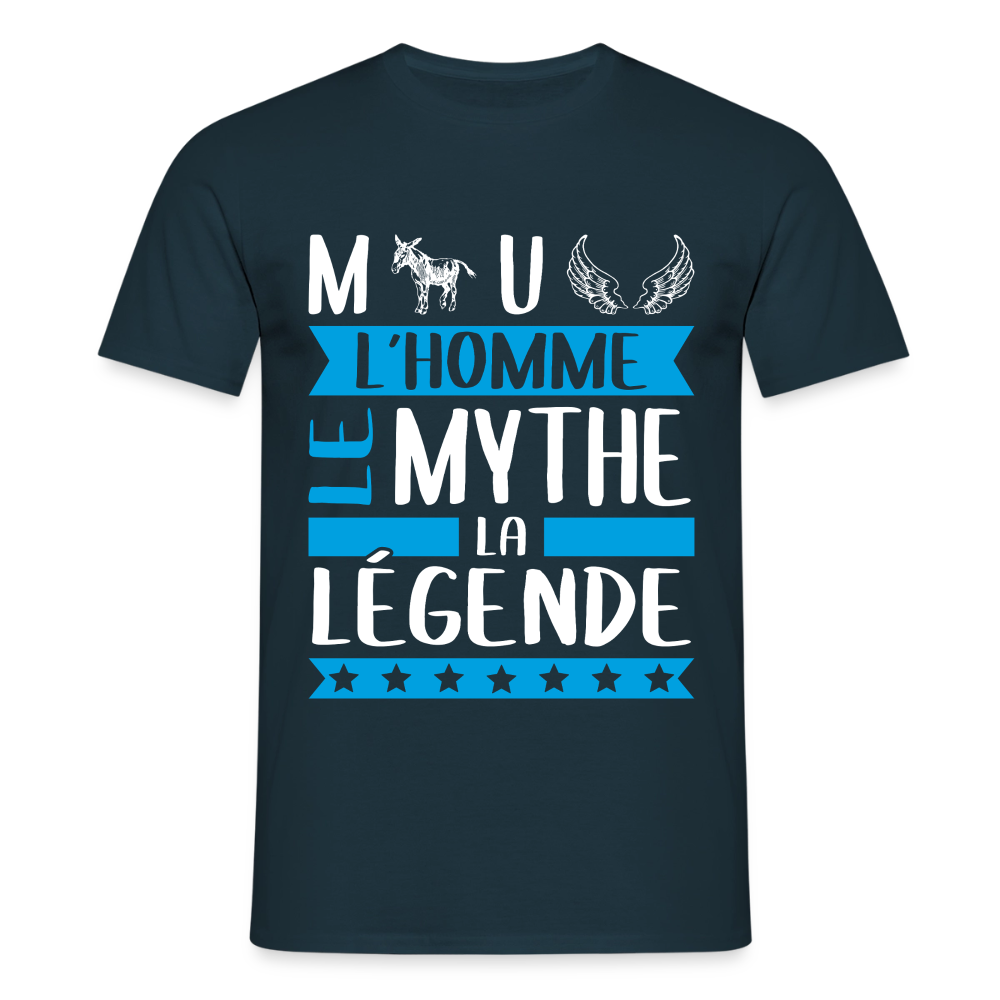 T-shirt homme Manuel rébus – L’homme, le mythe, la légende - marine