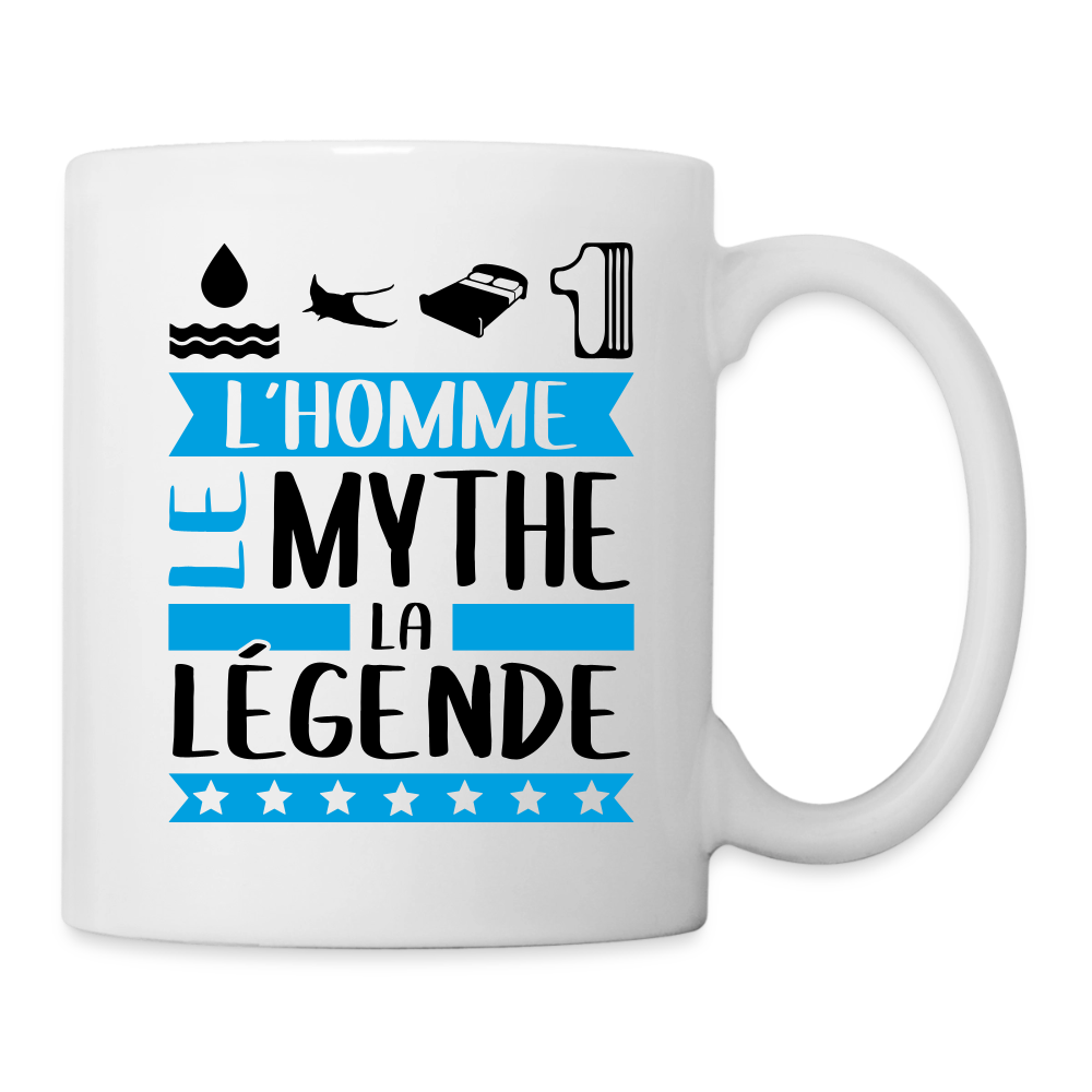 Mug blanc Aurélien rébus – L’homme, le mythe, la légende - blanc