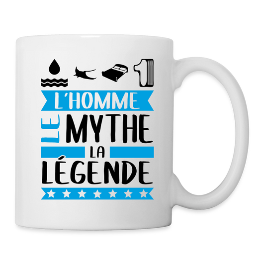Mug blanc Aurélien rébus – L’homme, le mythe, la légende - blanc