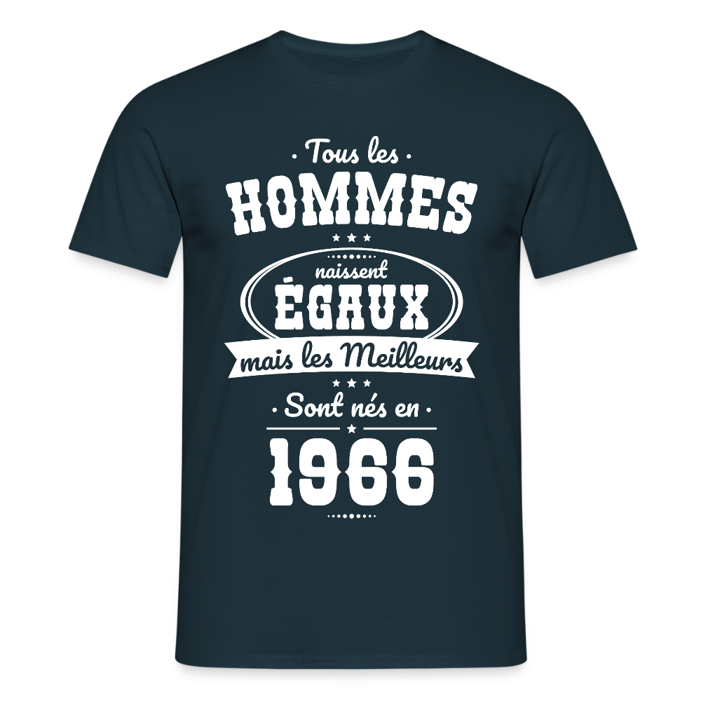 T-shirt anniversaire homme 60 ans – Les meilleurs sont nés en 1966 - marine
