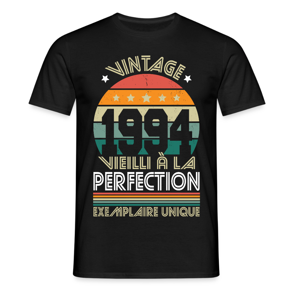 T-shirt Homme - Anniversaire 31 Ans - Vintage 1994 - noir