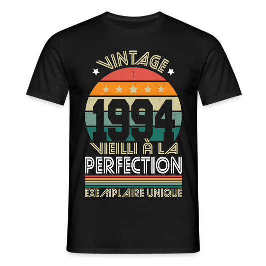 T-shirt Homme - Anniversaire 31 Ans - Vintage 1994 - noir