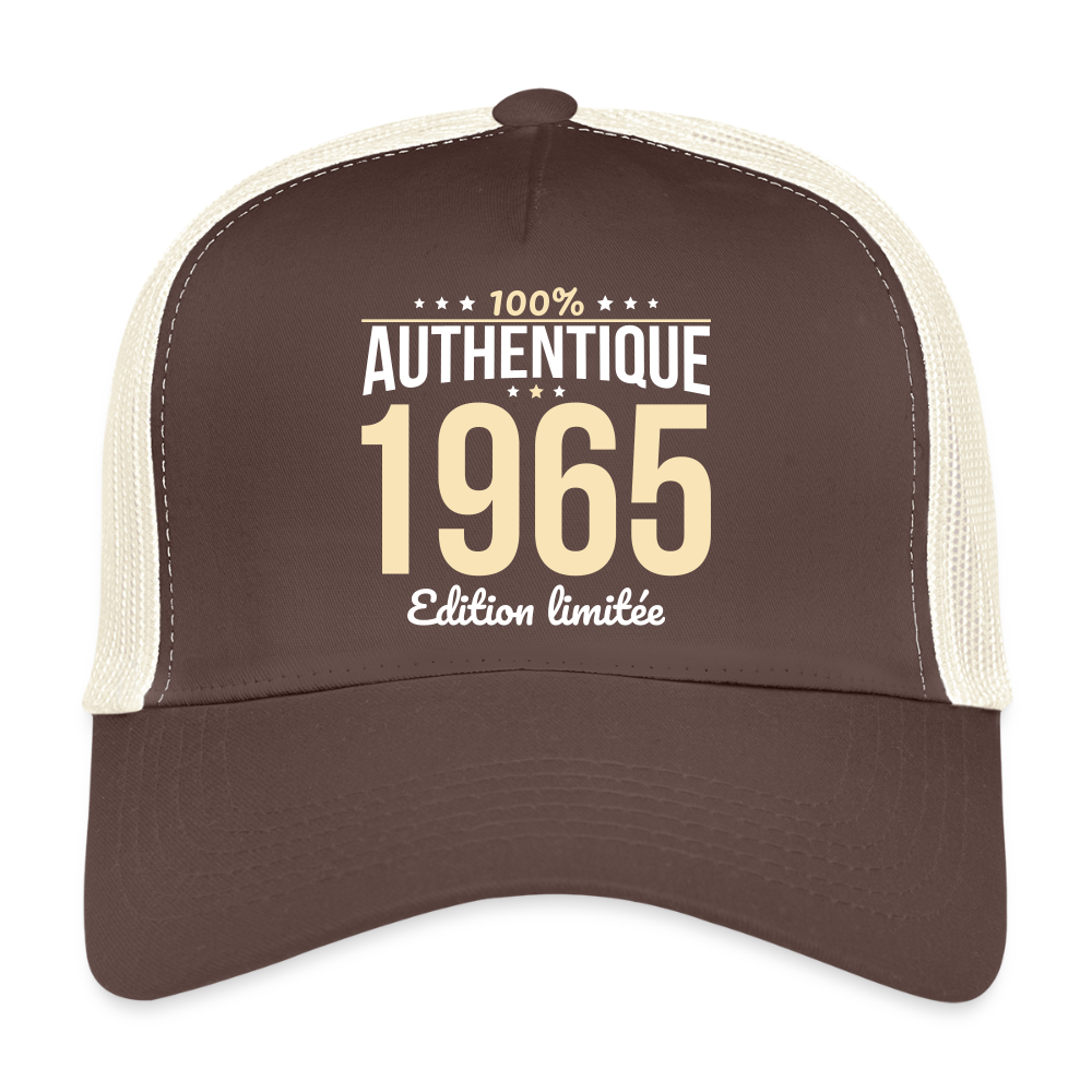 Casquette Trucker - Anniversaire 60 Ans - 100% Authentique 1965 - marron/beige