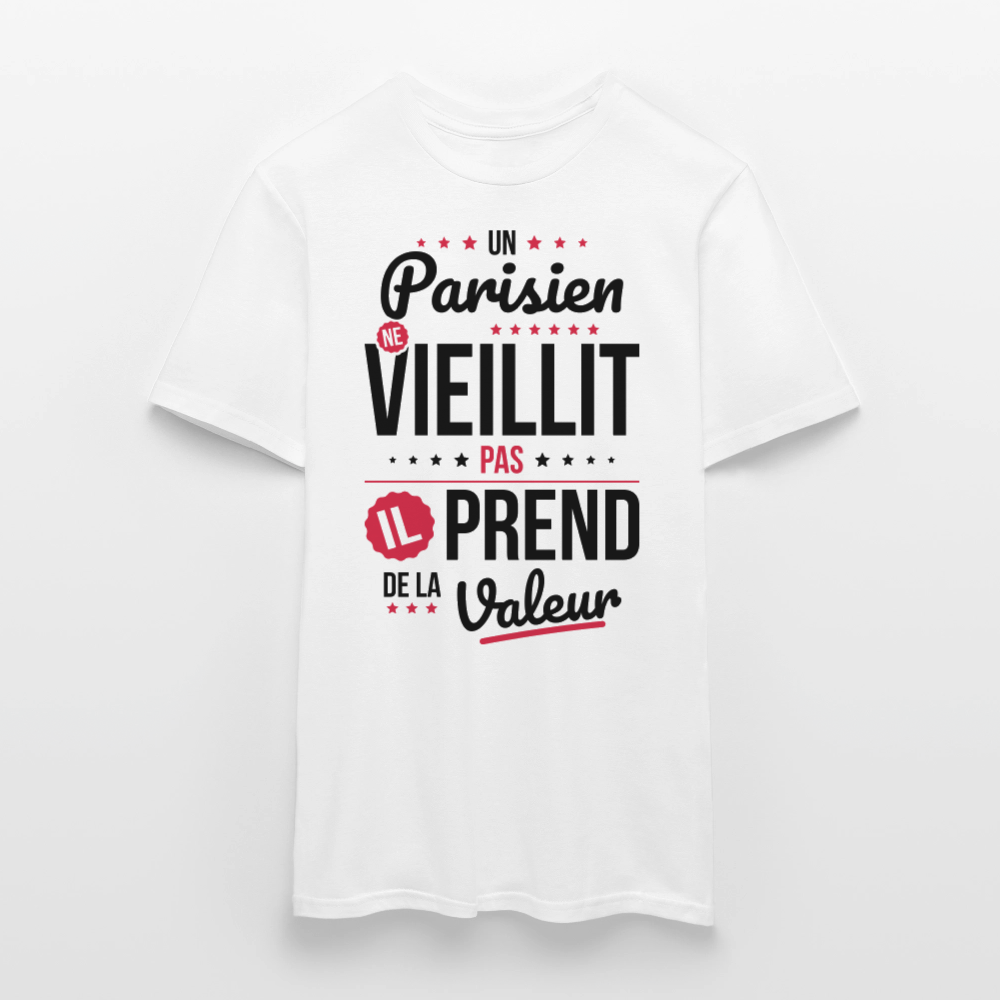 T-shirt Homme -  Un Parisien ne vieillit pas - blanc