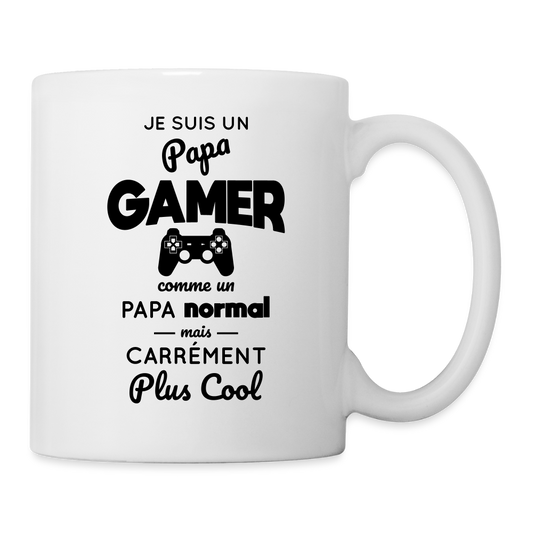 Mug blanc - Papa gamer plus cool - blanc