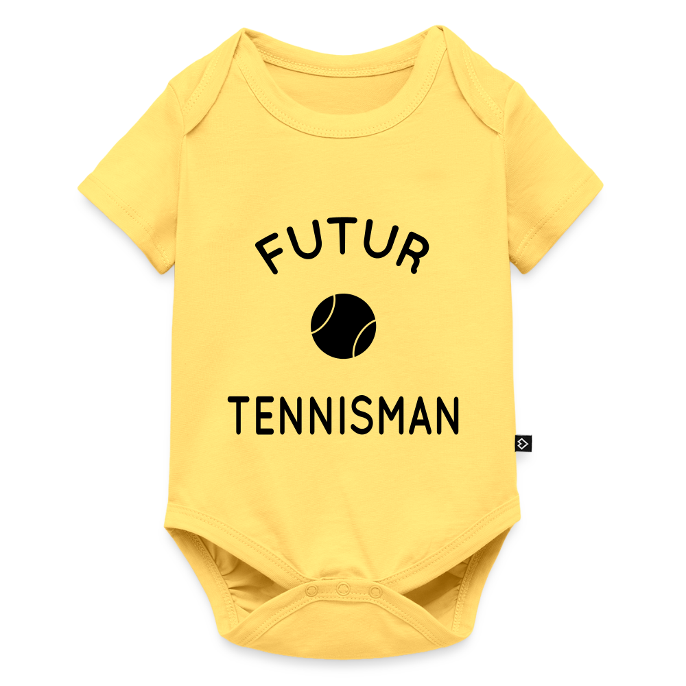 Body Bébé bio manches courtes - Futur tennisman - jaune pastel