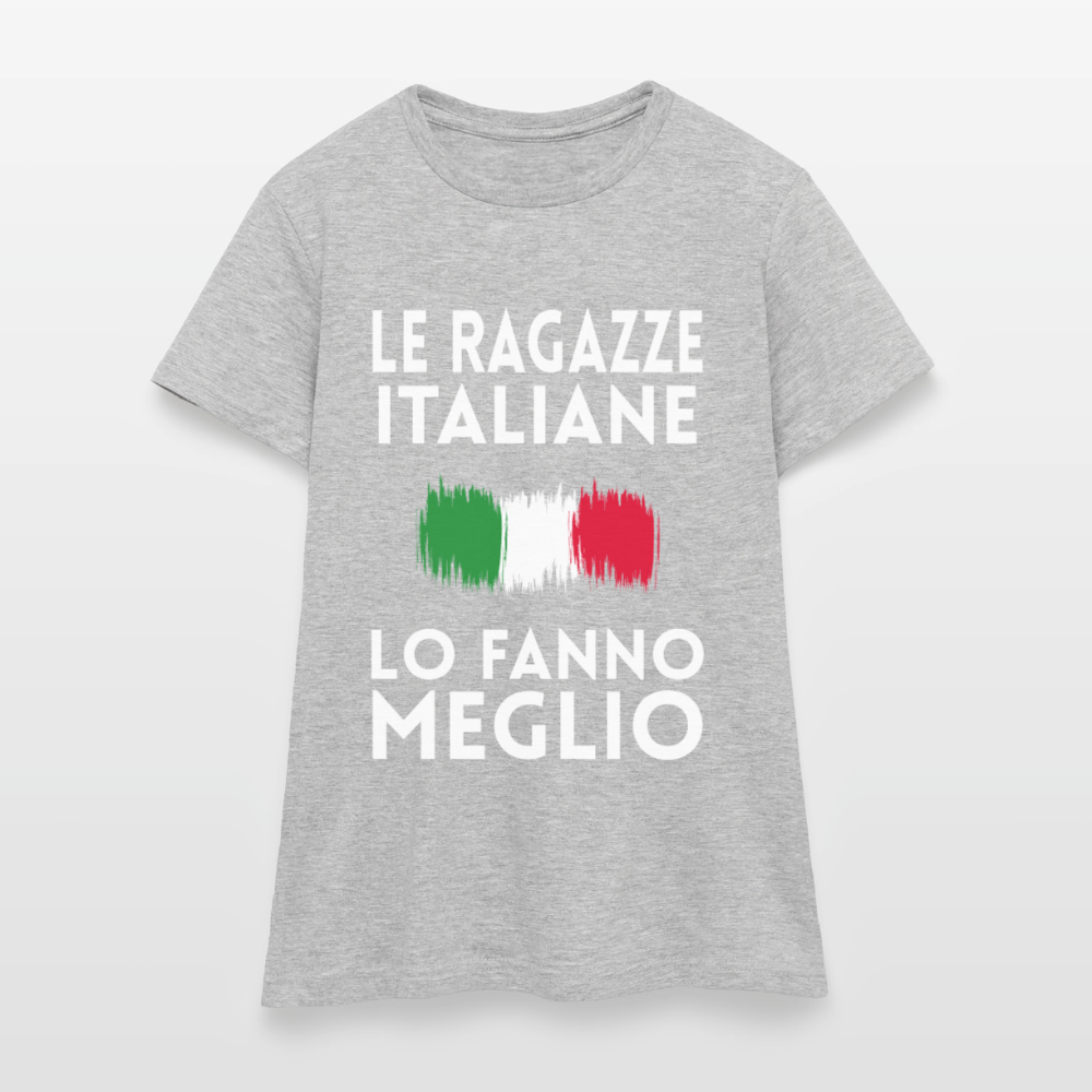 T-shirt femme - Le ragazze italiane lo fanno meglio - gris chiné