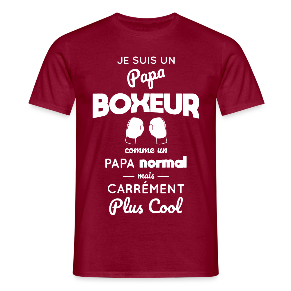 T-shirt Homme - Papa boxeur plus cool - rouge brique