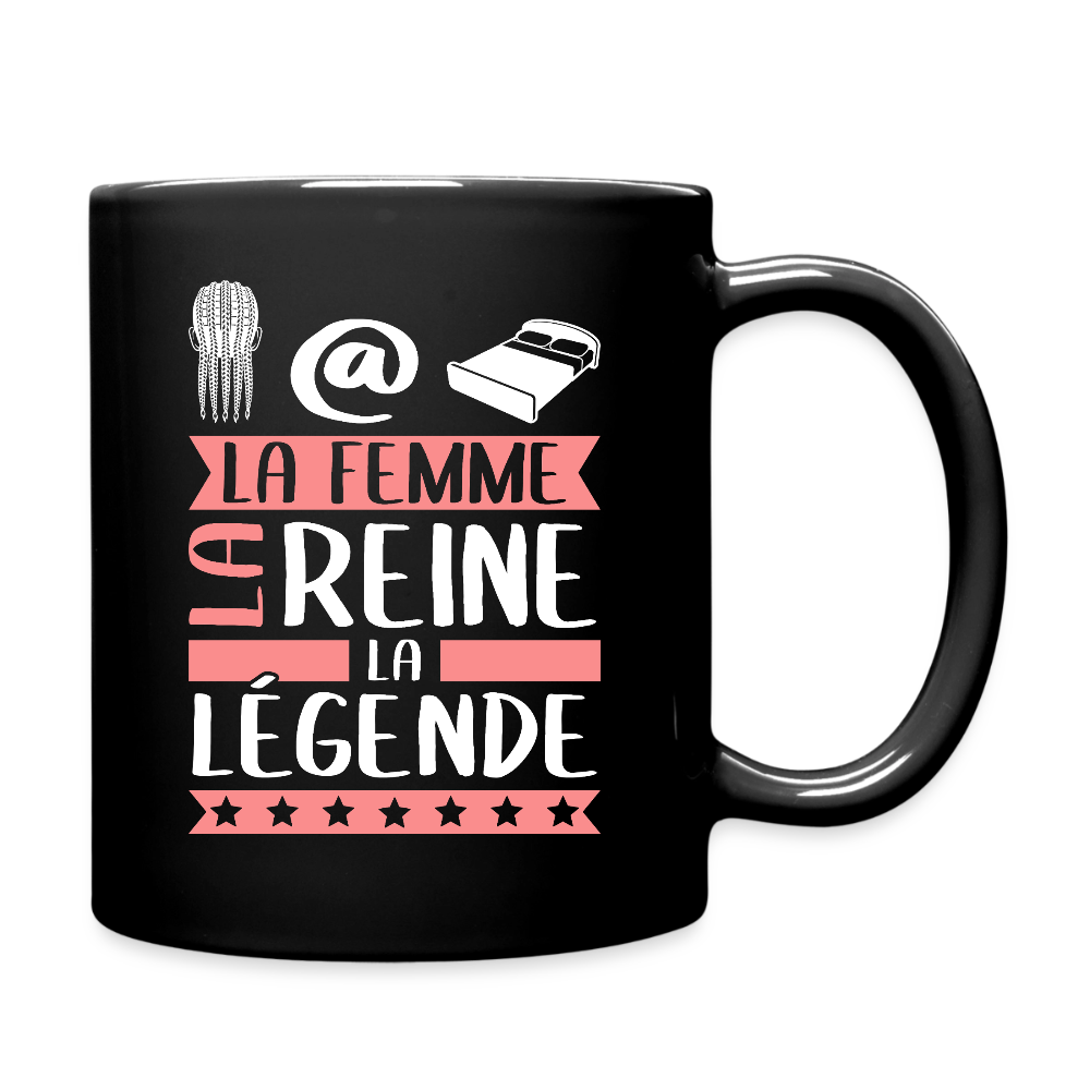 Mug uni Nathalie rébus – La femme, la reine, la légende - noir