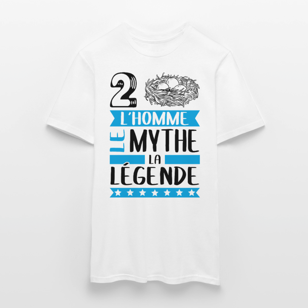 T-shirt homme coloris clair Denis rébus – L’homme, le mythe, la légende - blanc