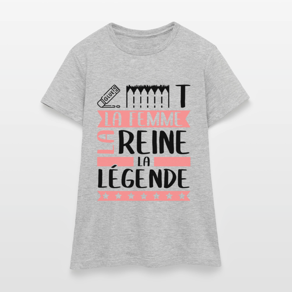 T-shirt femme coloris clair Colette en rébus – La femme, la reine, la légende - gris chiné