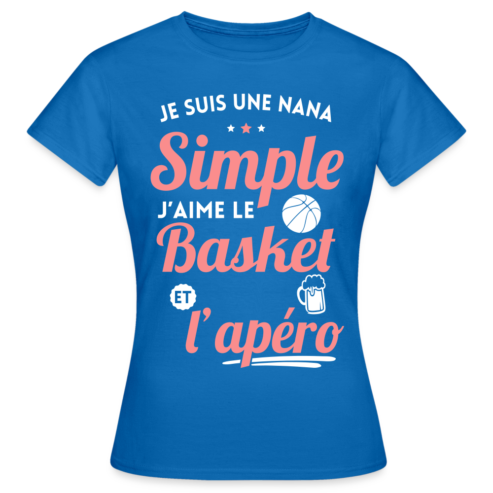 T-shirt Femme - J'aime le basket et l'apéro - bleu royal