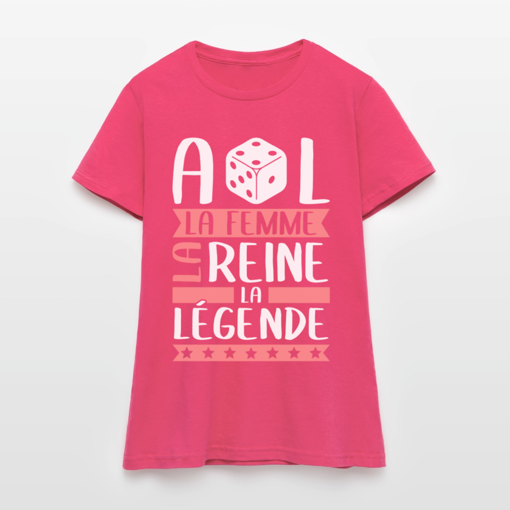 T-shirt femme Adèle rébus – La femme, la reine, la légende - rose azalée
