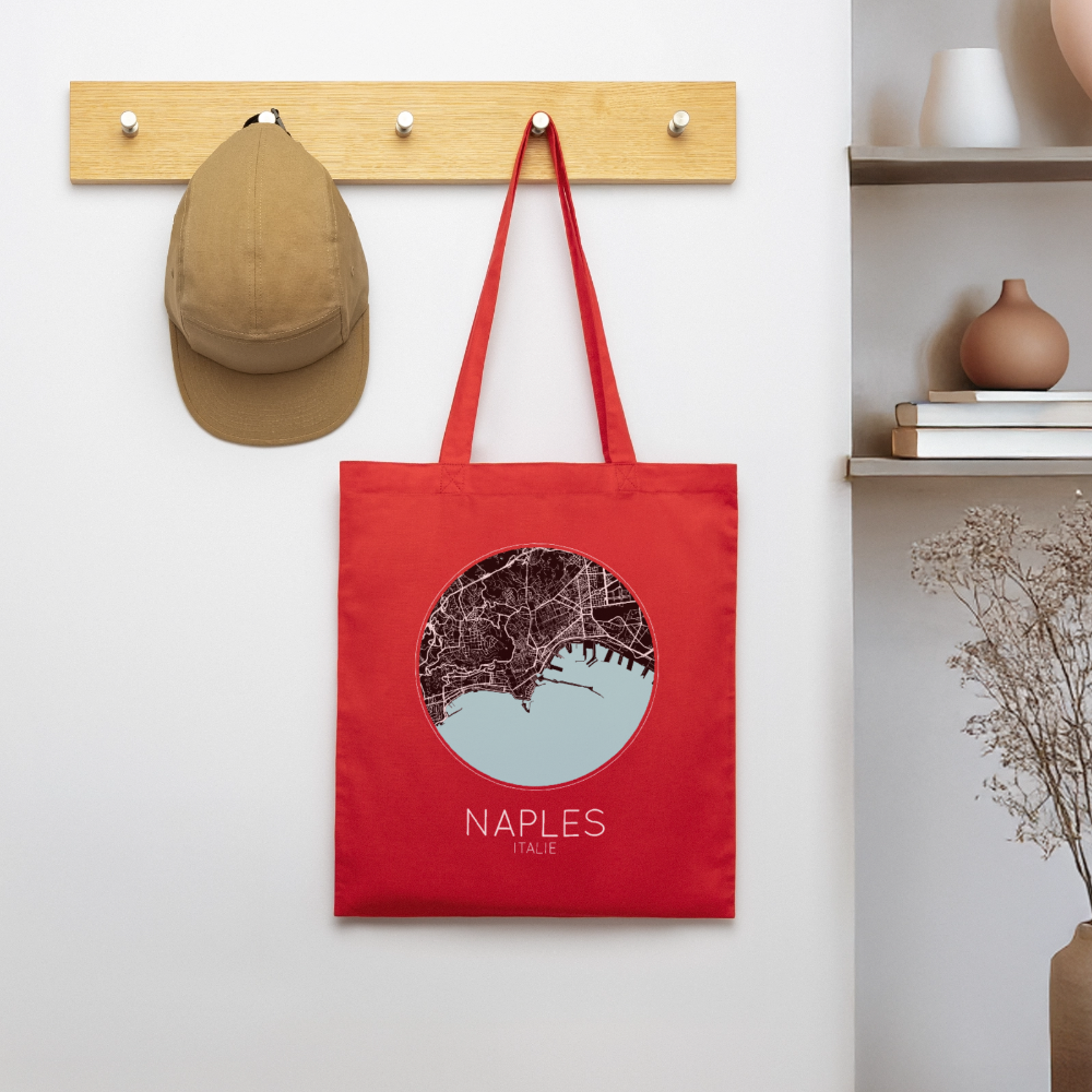 Tote Bag Naples Bio – Plan de Naples - rouge