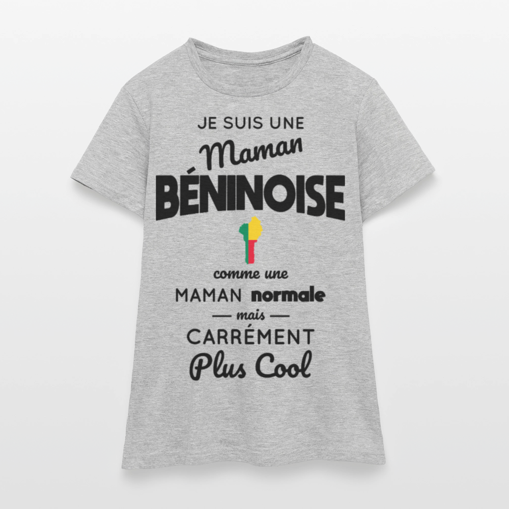 T-shirt Femme - Maman Béninoise plus cool - gris chiné