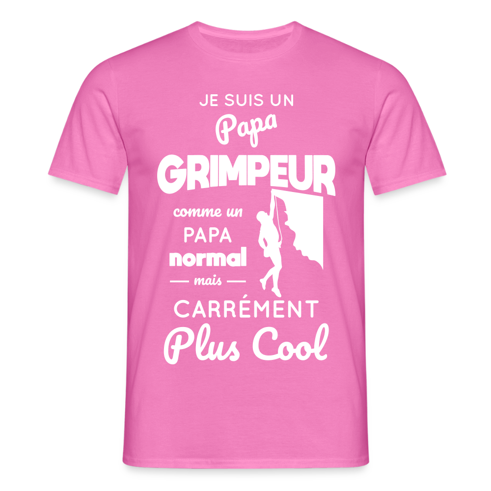 T-shirt Homme - Papa grimpeur plus cool - rose