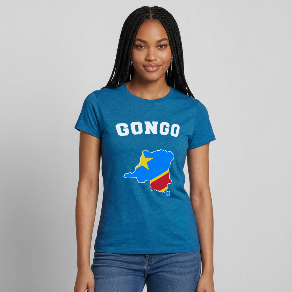 T-shirt Femme - RD Congo - bleu saphir antique chiné