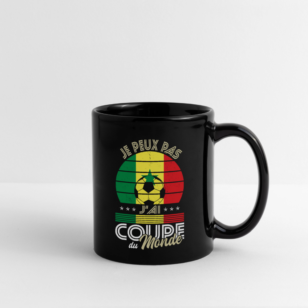 Mug uni - Je peux pas j'ai Coupe du Monde - Sénégal - noir
