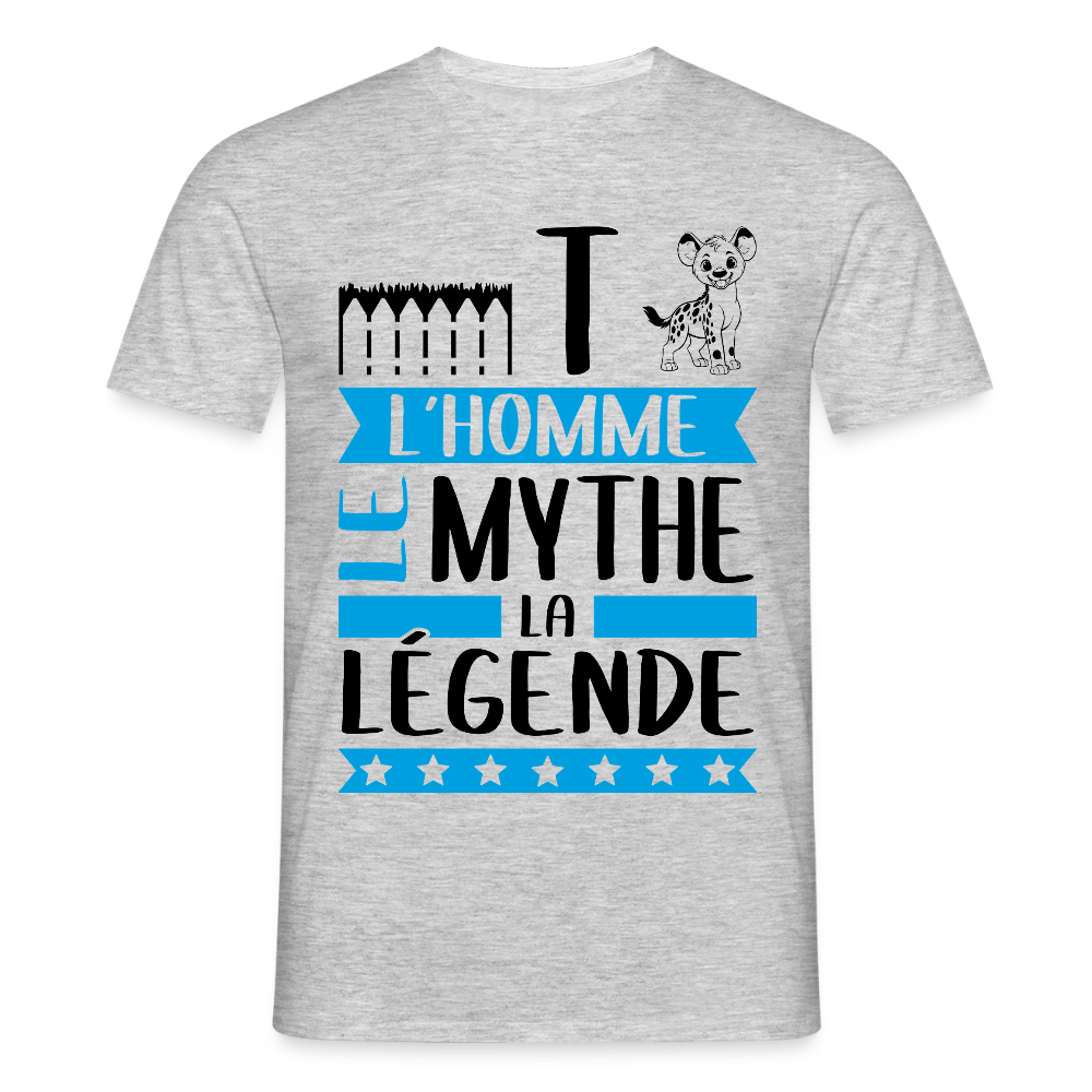 T-shirt homme coloris clair Etienne en rébus – L’homme, le mythe, la légende - gris chiné