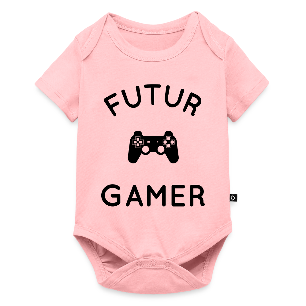 Body Bébé bio manches courtes - Futur gamer - rose