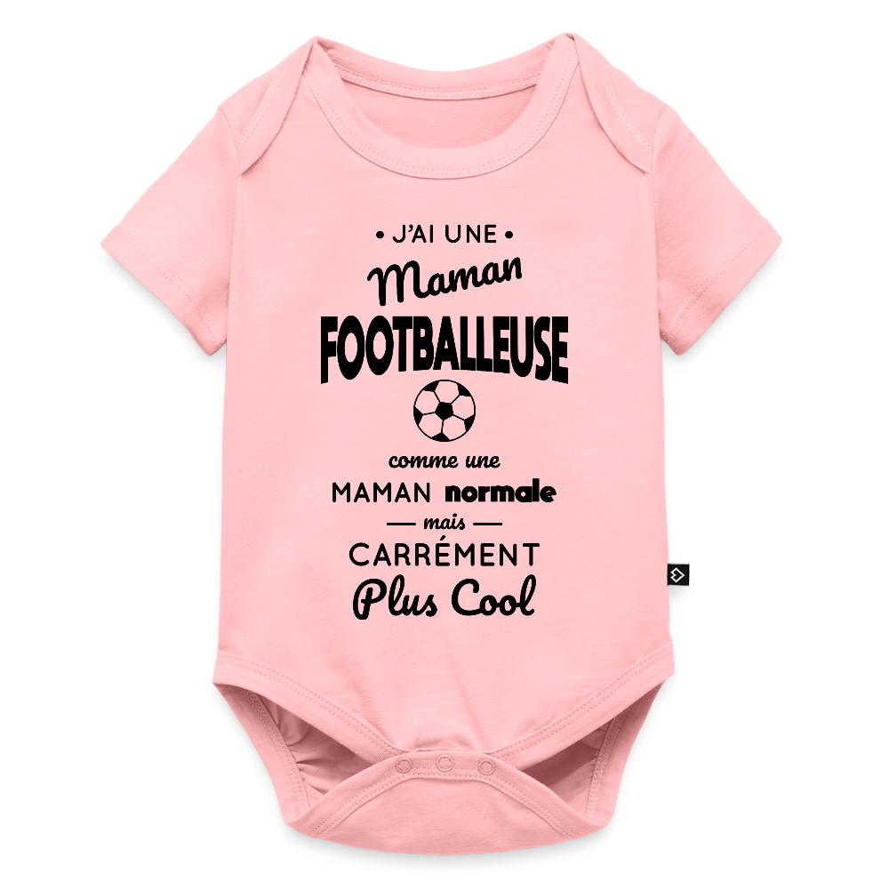Body Bébé bio manches courtes - J'ai une maman footballeuse - rose