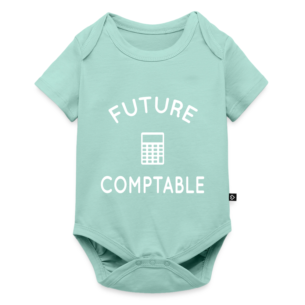 Body Bébé bio manches courtes - Future comptable - menthe 