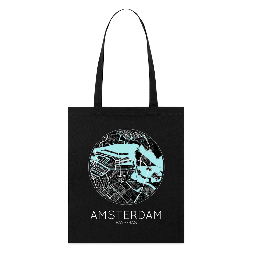 Tote Bag Amsterdam Bio – Plan d’Amsterdam - noir