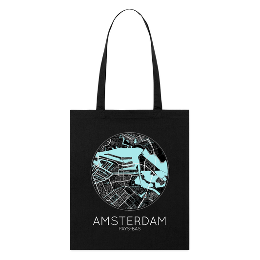 Tote Bag Amsterdam Bio – Plan d’Amsterdam - noir