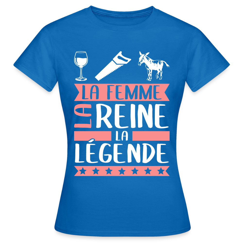T-shirt femme Vinciane rébus – La femme, la reine, la légende - bleu royal