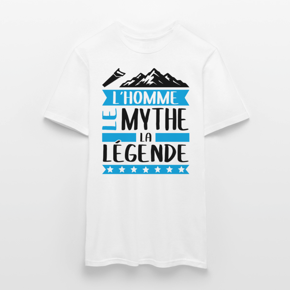 T-shirt homme coloris clair Simon en rébus – L’homme, le mythe, la légende - blanc