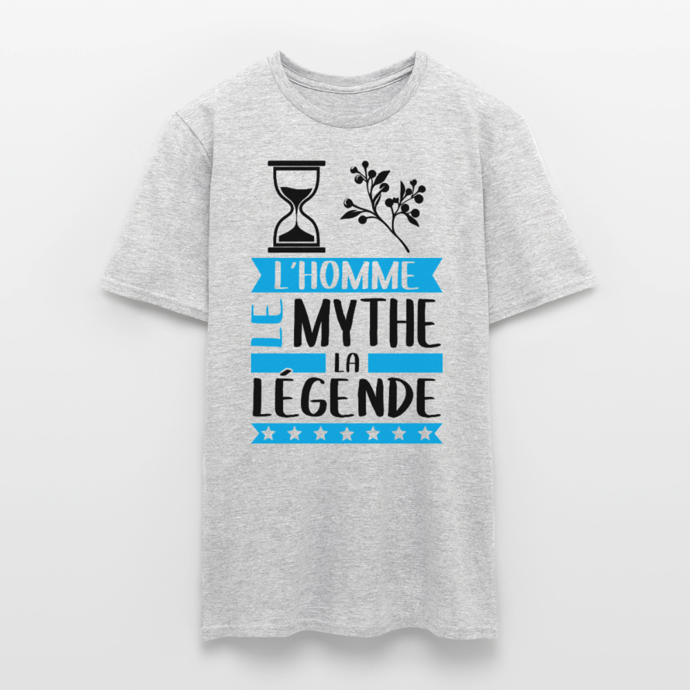 T-shirt homme coloris clair Tanguy en rébus – L’homme, le mythe, la légende - gris chiné