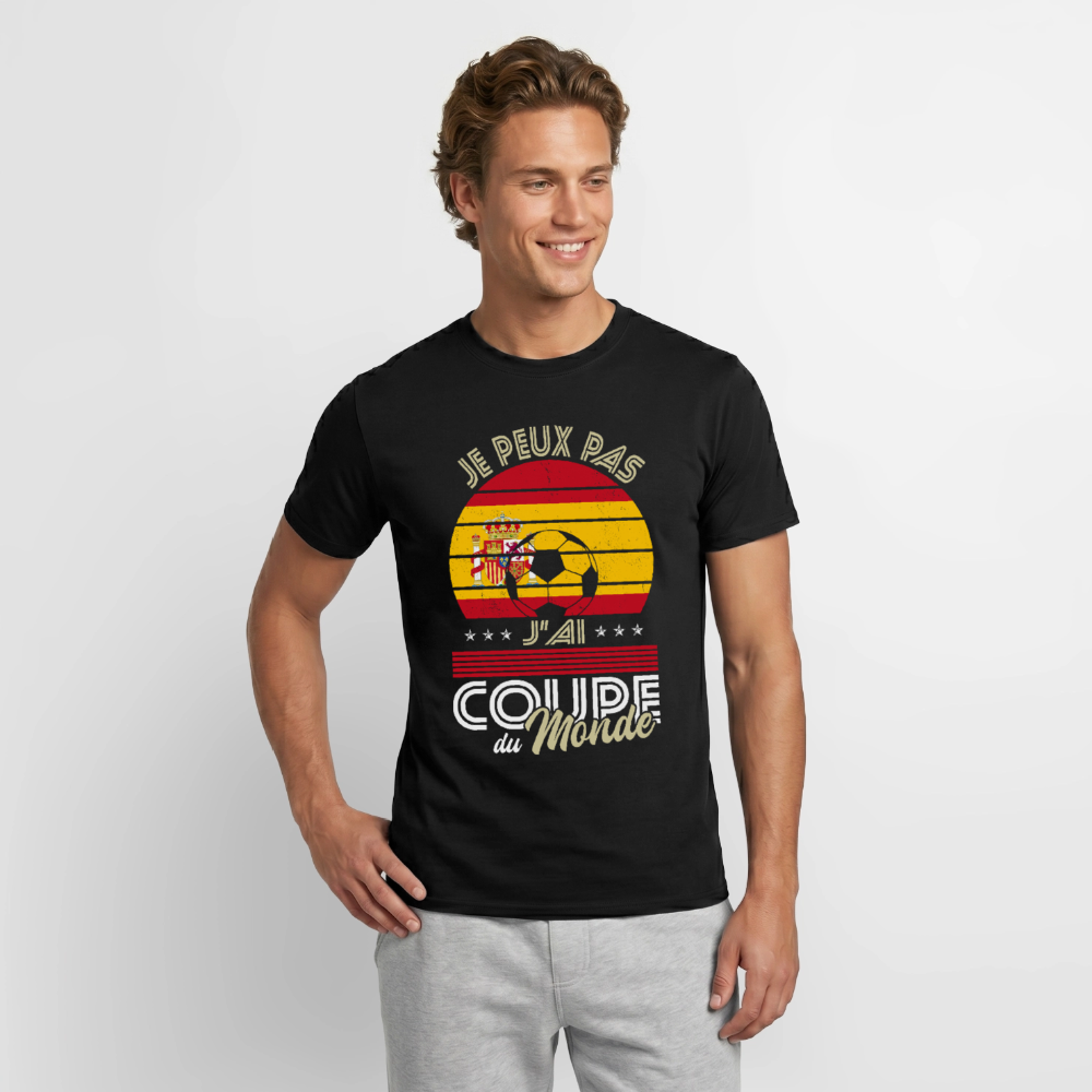 T-shirt Homme - Je peux pas j'ai Coupe du Monde - Espagne - noir