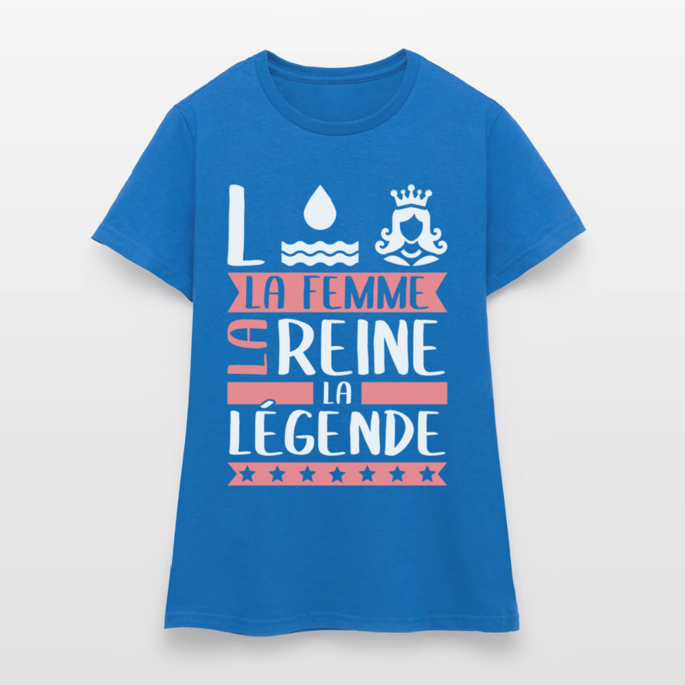 T-shirt femme Lorraine rébus – La femme, la reine, la légende - bleu royal