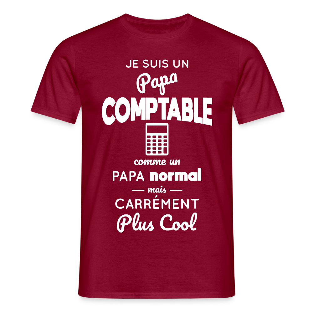 T-shirt Homme - Papa comptable plus cool - rouge brique