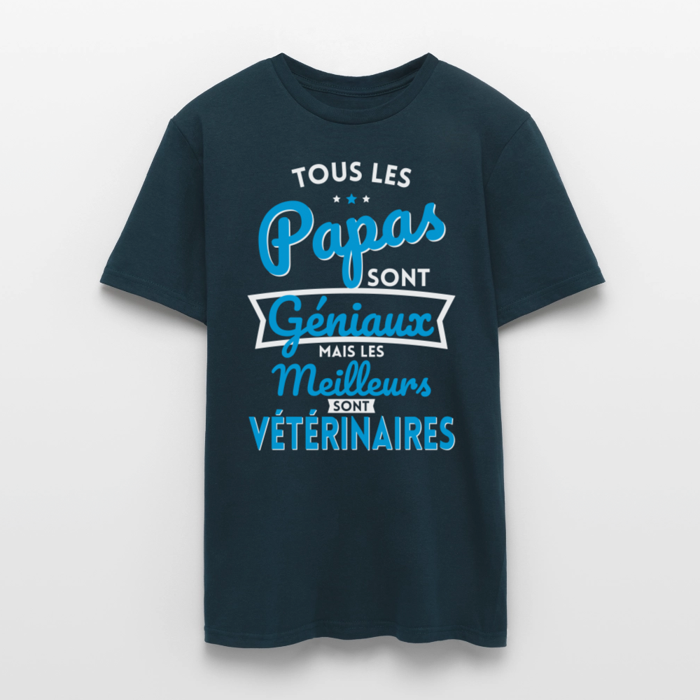 T-shirt Homme - Papas géniaux - Les meilleurs sont vétérinaires - marine