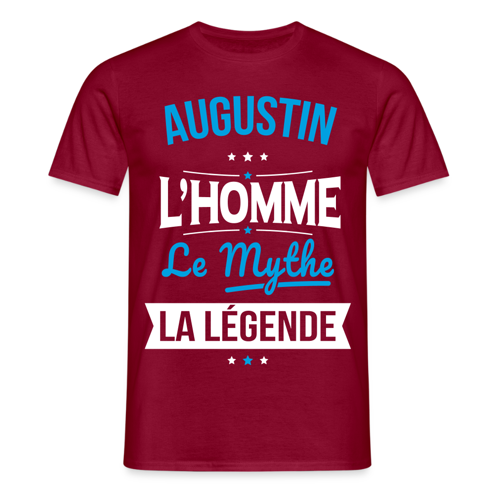 T-shirt Homme - Augustin - l'Homme - le Mythe - la Légende - rouge brique