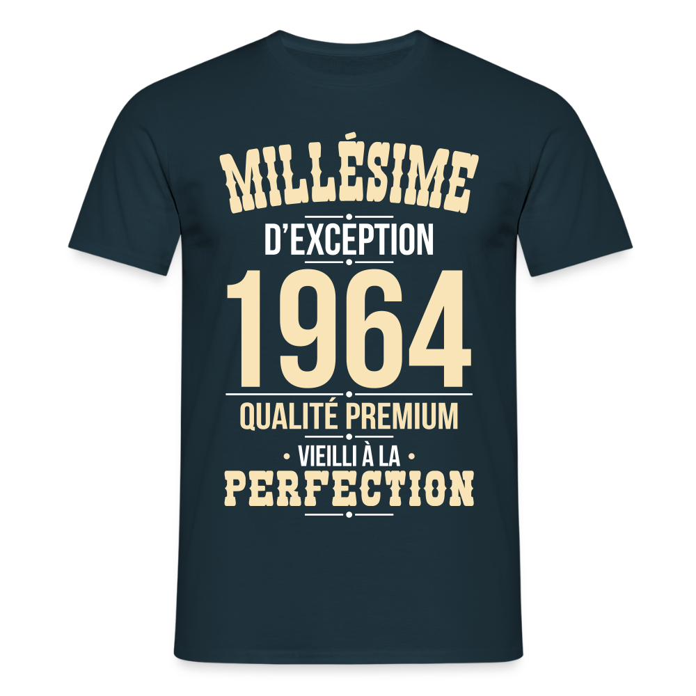 T-shirt Homme - Anniversaire 61 Ans - Millésime 1964 - marine