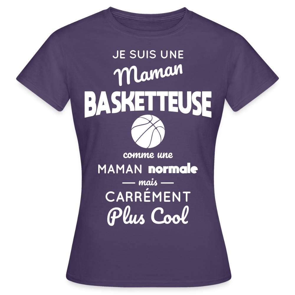 T-shirt Femme - Maman basketteuse plus cool - violet foncé