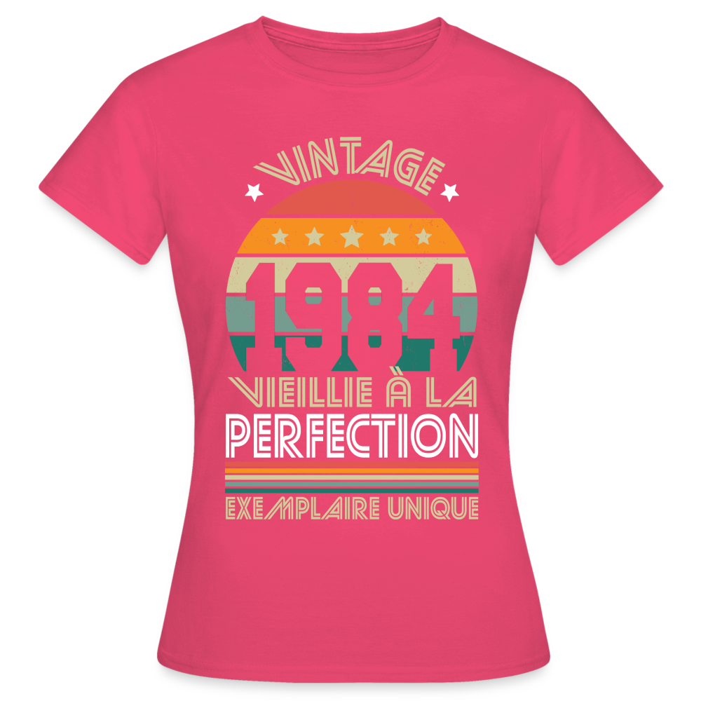 T-shirt Femme - Anniversaire 41 Ans - Vintage 1984 - rose azalée